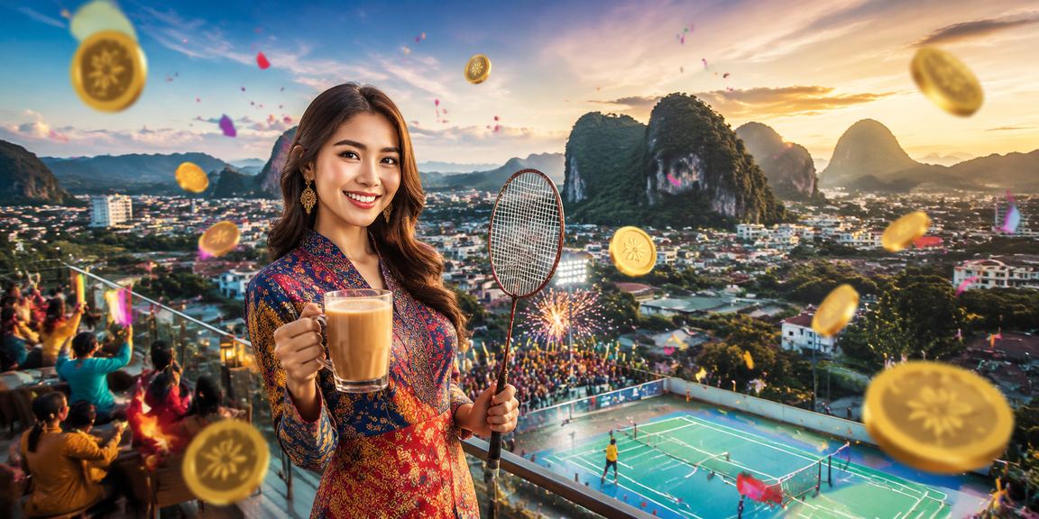 Suasana kasino hiburan gaya Melayu di Ipoh dengan pemain menikmati permainan slot